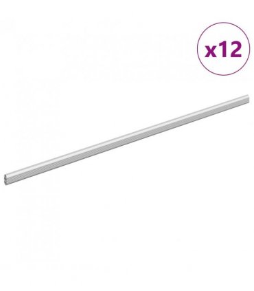 vidaXL Closet Rod 12 pcs Silver 964 x 15 x 29 mm Aluminium Alloy