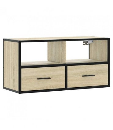 vidaXL TV Cabinet Sonoma Oak 80x31x39.5 cm Engineered Wood and Metal
