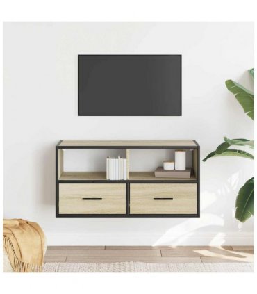 vidaXL TV Cabinet Sonoma Oak 80x31x39.5 cm Engineered Wood and Metal