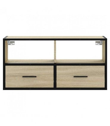 vidaXL TV Cabinet Sonoma Oak 80x31x39.5 cm Engineered Wood and Metal