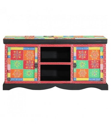 vidaXL TV Cabinet Multicolour 100 x 35 x 50 cm Solid Mango Wood