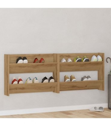 vidaXL Shoe Cabinet 2 pcs Artisan Oak 81 x 18 x 60 cm Engineered Wood