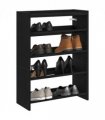 vidaXL Shoe Rack Black 60x25x81 cm Engineered Wood