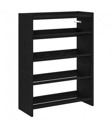 vidaXL Shoe Rack Black 60x25x81 cm Engineered Wood