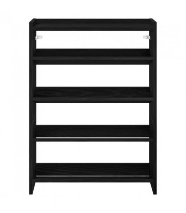 vidaXL Shoe Rack Black 60x25x81 cm Engineered Wood