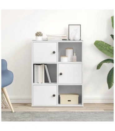 vidaXL Bookcase White 60x24x76.5 cm Engineered Wood