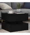 vidaXL Coffee Table with LED Lights Black Oak 50x50x40 cm