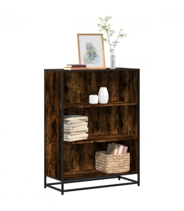 vidaXL Book Cabinet Smoked Oak 80.5x35x107.5 cm Engineered Wood