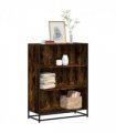 vidaXL Book Cabinet Smoked Oak 80.5x35x107.5 cm Engineered Wood