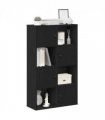 vidaXL Bookcase Black Oak 60x24x101.5 cm Engineered Wood