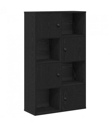 vidaXL Bookcase Black Oak 60x24x101.5 cm Engineered Wood