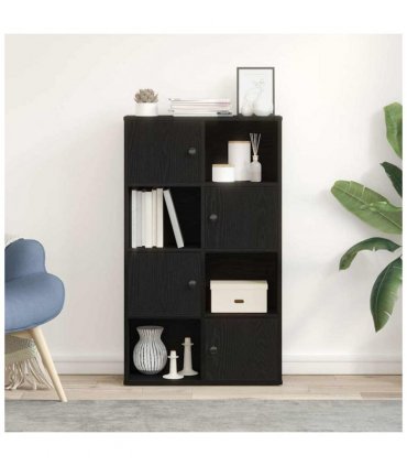 vidaXL Bookcase Black Oak 60x24x101.5 cm Engineered Wood