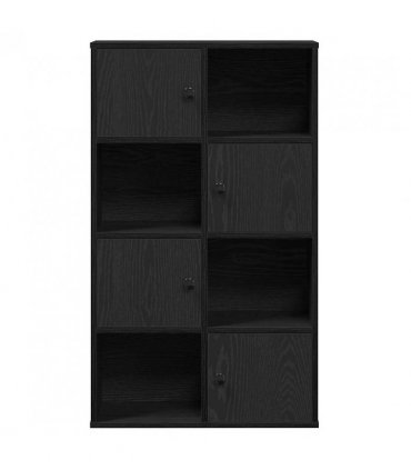 vidaXL Bookcase Black Oak 60x24x101.5 cm Engineered Wood