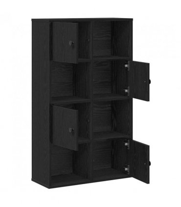 vidaXL Bookcase Black Oak 60x24x101.5 cm Engineered Wood