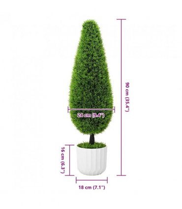vidaXL Artificial Pine Green 24 x 24 x 90 cm Plastic