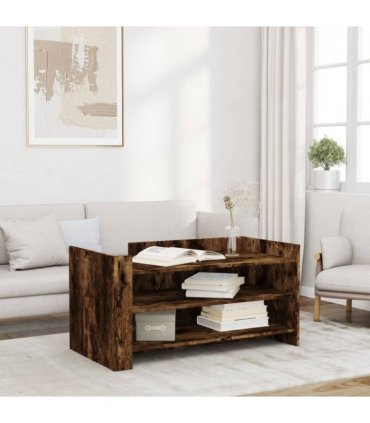vidaXL Coffee Table Smoked Oak 100x50x50 cm Engineered Wood