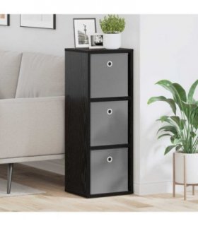 vidaXL Sideboard with Drawer Black Oak 30.5 x 27 x 84.5 cm