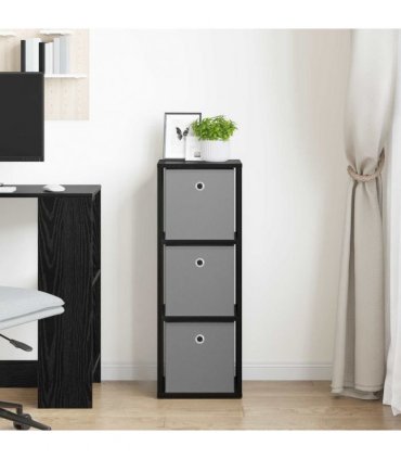 vidaXL Sideboard with Drawer Black Oak 30.5 x 27 x 84.5 cm
