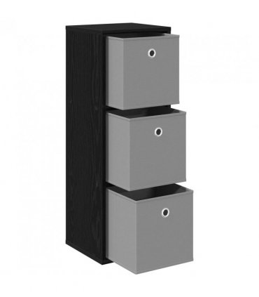 vidaXL Sideboard with Drawer Black Oak 30.5 x 27 x 84.5 cm
