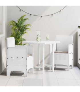 vidaXL Garden Chair 2 pcs White 53 x 49 x 85 cm Polypropylene