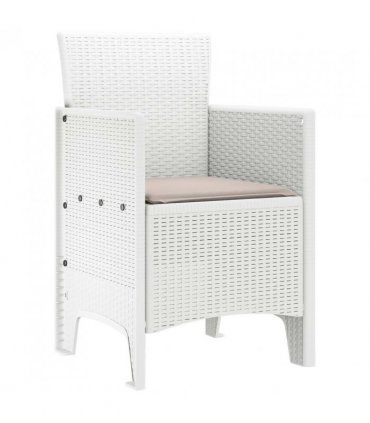 vidaXL Garden Chair 2 pcs White 53 x 49 x 85 cm Polypropylene