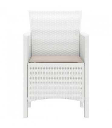 vidaXL Garden Chair 2 pcs White 53 x 49 x 85 cm Polypropylene