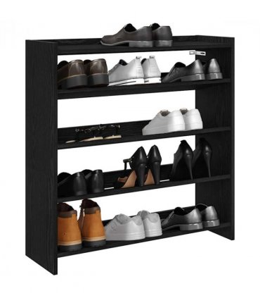 vidaXL Shoe Rack Black 80x25x81 cm Engineered Wood