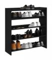 vidaXL Shoe Rack Black 80x25x81 cm Engineered Wood