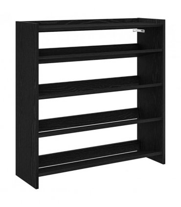vidaXL Shoe Rack Black 80x25x81 cm Engineered Wood