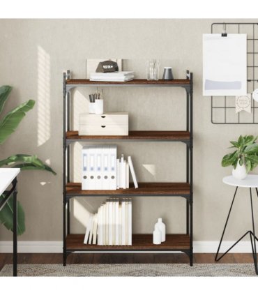 vidaXL Bookcase 4-Tier Brown Oak 80x30x120 cm Engineered Wood