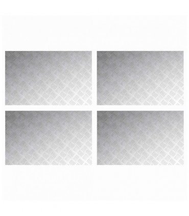 vidaXL Stair Tread Rectangular 4 pcs Silver 80 x 50 cm Aluminium