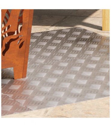 vidaXL Stair Tread Rectangular 4 pcs Silver 80 x 50 cm Aluminium