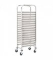vidaXL Kitchen Trolley for 16 Trays 38x55x163 cm Stainless Steel