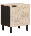 vidaXL Bedside Cabinet White 40 x 33 x 46 cm Solid Mango Wood