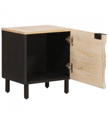vidaXL Bedside Cabinet White 40 x 33 x 46 cm Solid Mango Wood
