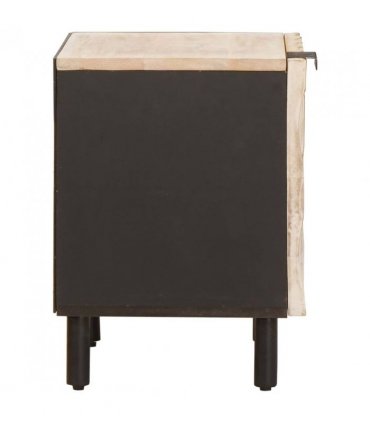 vidaXL Bedside Cabinet White 40 x 33 x 46 cm Solid Mango Wood