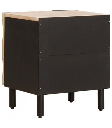 vidaXL Bedside Cabinet White 40 x 33 x 46 cm Solid Mango Wood