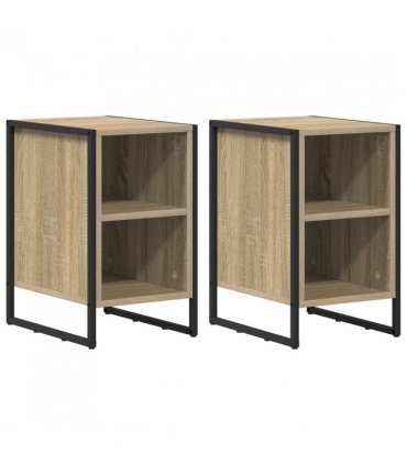 vidaXL Bedside Table 2 pcs Sonoma 39.5 x 30 x 50 cm Engineered Wood
