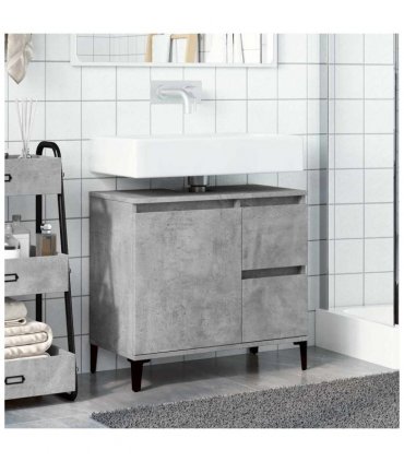 vidaXL Sink Cabinet Concrete Grey 65x33x60 cm Engineered Wood