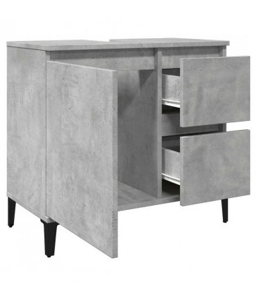 vidaXL Sink Cabinet Concrete Grey 65x33x60 cm Engineered Wood