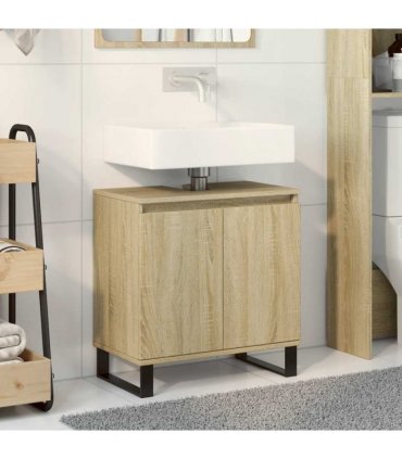 vidaXL Bathroom Cabinet Sonoma Oak 58x33x60 cm Engineered Wood