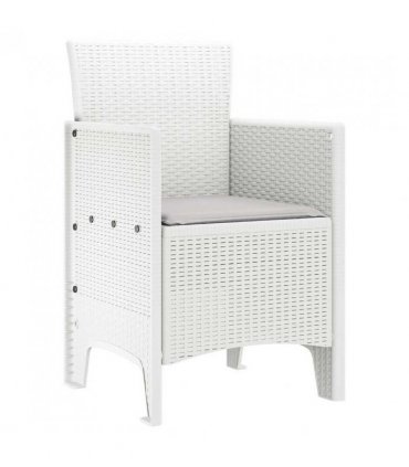 vidaXL Garden Chair 2 pcs White 53 x 49 x 85 cm Polypropylene