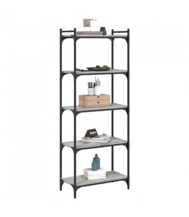 vidaXL Bookcase 5-Tier Grey Sonoma 60x30x154 cm Engineered Wood