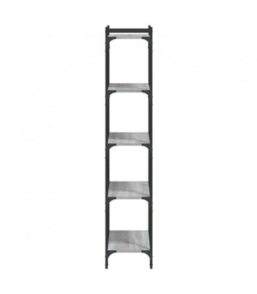 vidaXL Bookcase 5-Tier Grey Sonoma 60x30x154 cm Engineered Wood
