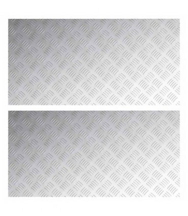 vidaXL Stair Tread Rectangular 2 pcs Silver 100 x 50 cm Aluminium