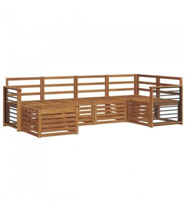 vidaXL Sofa Sets 6 pcs Natural Solid Acacia Wood