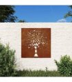 vidaXL Garden Wall Decoration 55x55 cm Corten Steel Tree Design