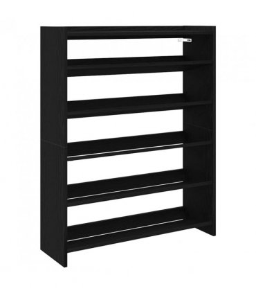 vidaXL Shoe Rack Black 80x25x100 cm Engineered Wood