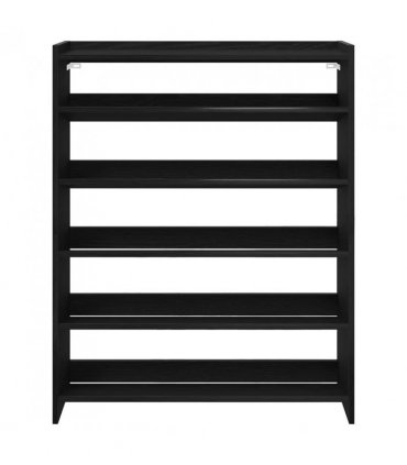 vidaXL Shoe Rack Black 80x25x100 cm Engineered Wood