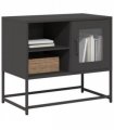 vidaXL TV Cabinet Black 68x39x60.5 cm Steel